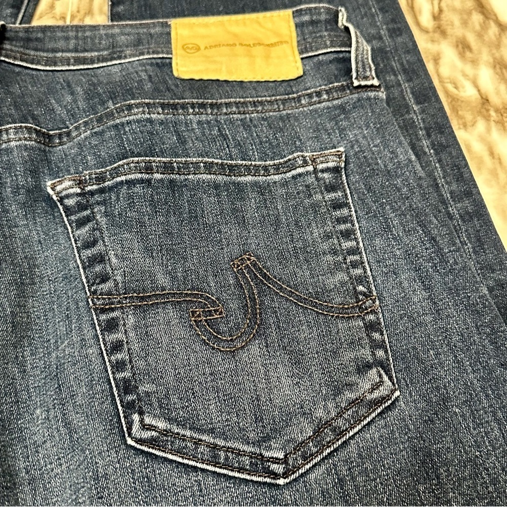 AG Adriano Goldschmied Dark Blue Wash Slim Straight Leg Jeans Matchstick - Picture 9 of 12